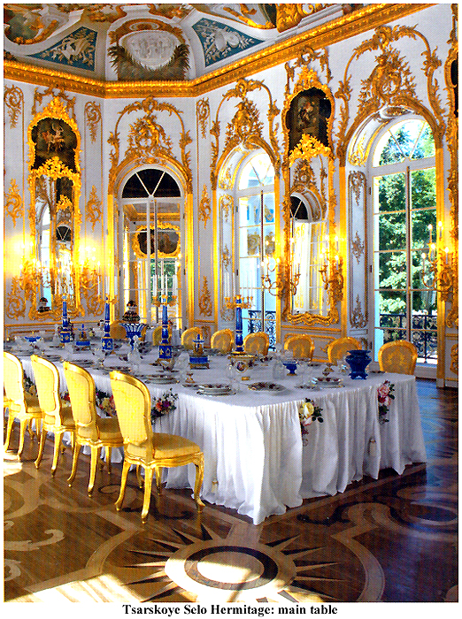 Tsarskoye Selo Hermitage tables main table